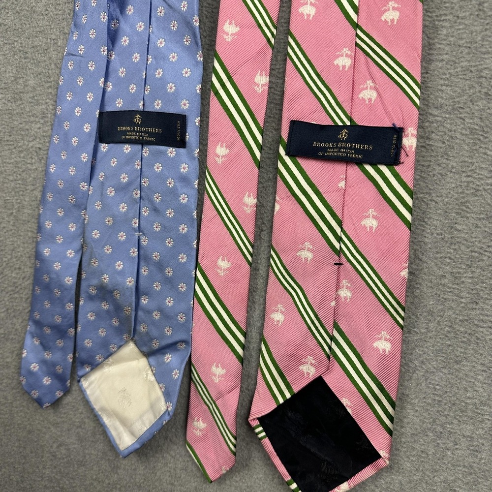 Brooks Brothers Tie Lot Men One Size Multicolor Silk Striped Equestrian USA READ